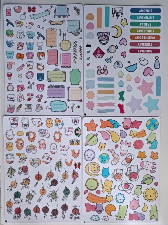 400 ADET Planner Etiket Sticker Ajanda Günlük Bullet Journal Scrapbook