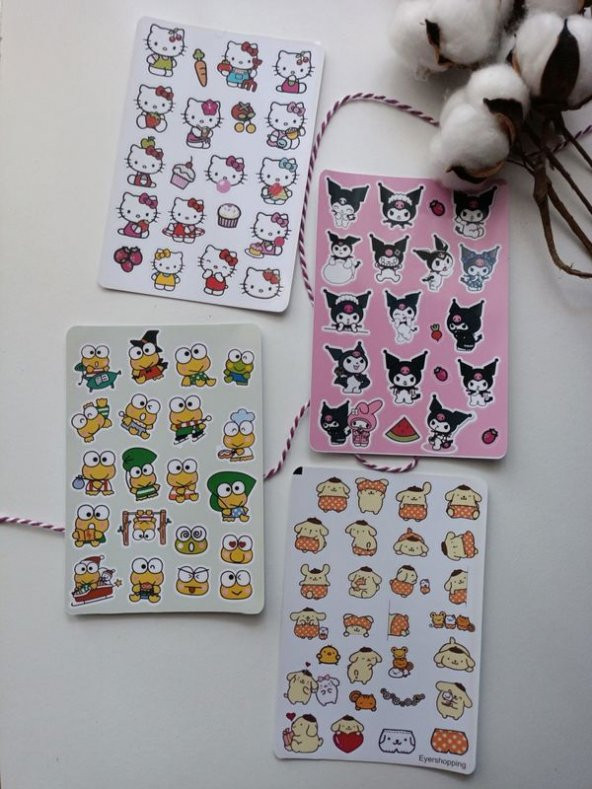 Sanrio Hello Kitty 88 adet Etiket Sticker Set