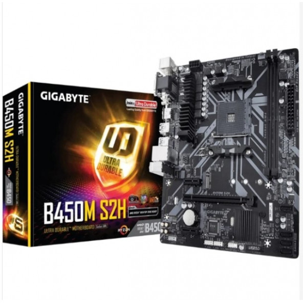 Gigabyte B450M S2H AMD B450 3600MHz (OC) DDR4 Soket AM4 mATX Anakart - OUTLET