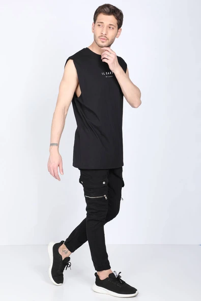 Erkek Siyah Kargo Cepli Jogger Pantolon - 6