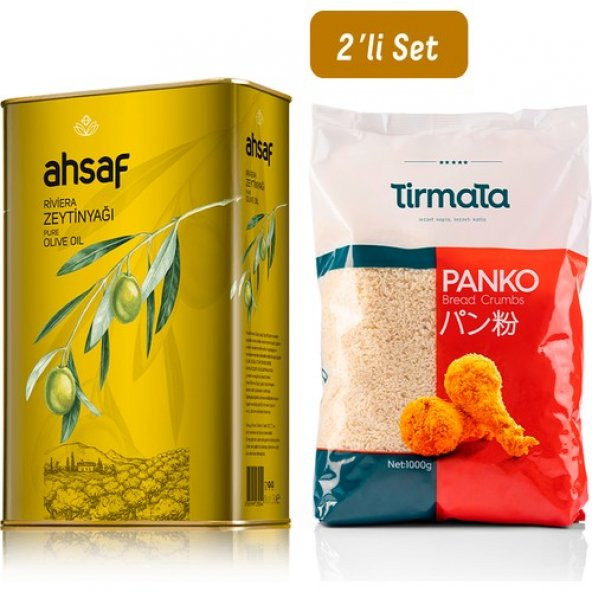 Ahsaf Riviera Zeytinyağı 3 lt + Panko Ekmek Kırıntısı 1 kg