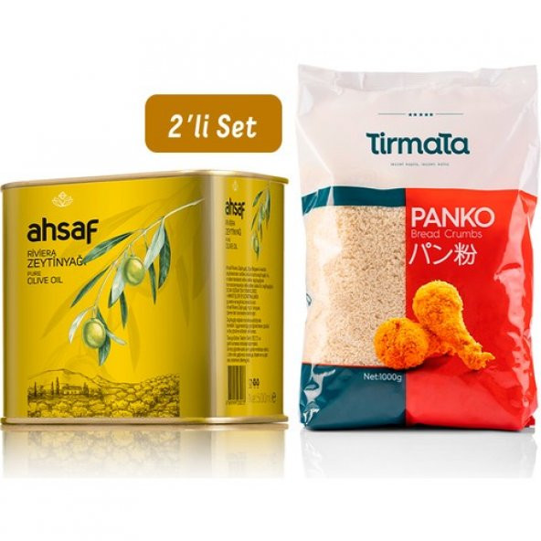 Ahsaf Riviera Zeytinyağı 500 ml + Panko Ekmek Kırıntısı 1 kg