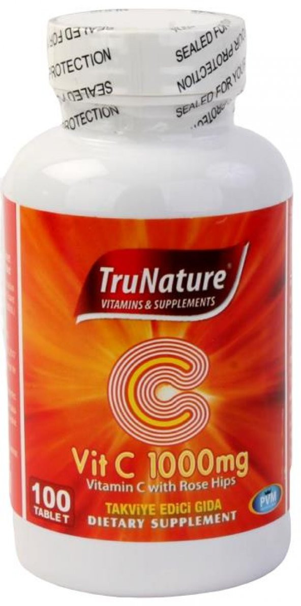 Trunature C Vitamini 1000 Mg Kuşburnu Ekstresi 100 Tablet Vitamin C Rose Hips