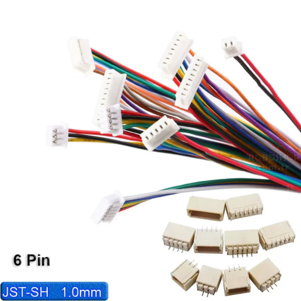 JST-SH 1.0 mm 6 pin Konnektör