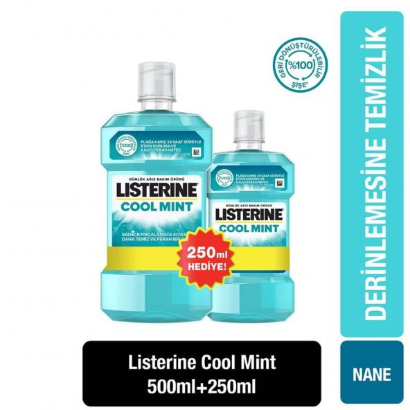 Listerine 500 Ml + 250 Ml Hdy Cool Mint