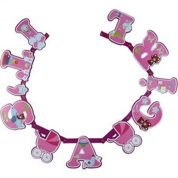 BANNER ITS A  GIRL PEMBE ürün görseli