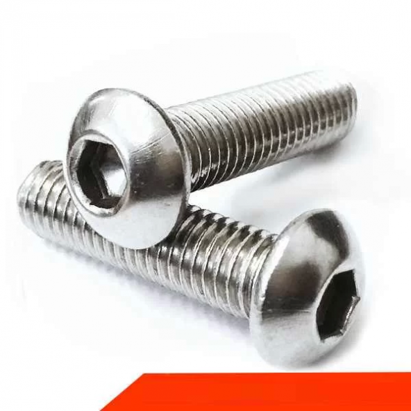 M3 x 40mm M3x40 Paslanmaz Çelik inox Bombe Başlı imbus Alyan Vida Civata