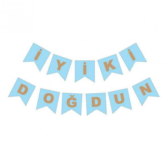 BANNER İYİKİ DOĞDUN KIRLANGIÇ MODEL MAVİ ürün görseli