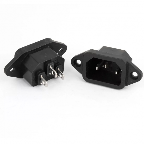 AC Power Supply Girişi Kulaklı (Güç Kaynağı) Konnektörü - Erkek