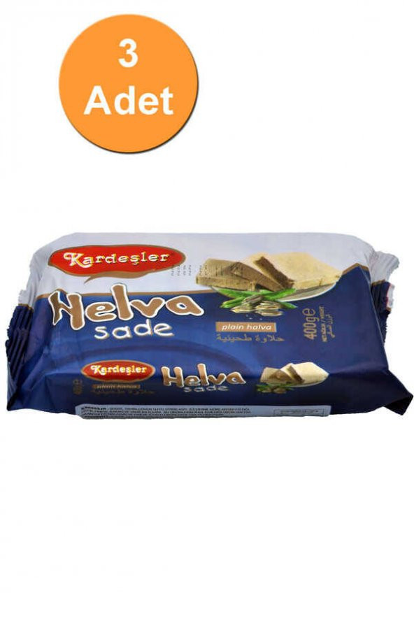 Kardeşler Sade Tahin Helva 400 G x 3 Adet