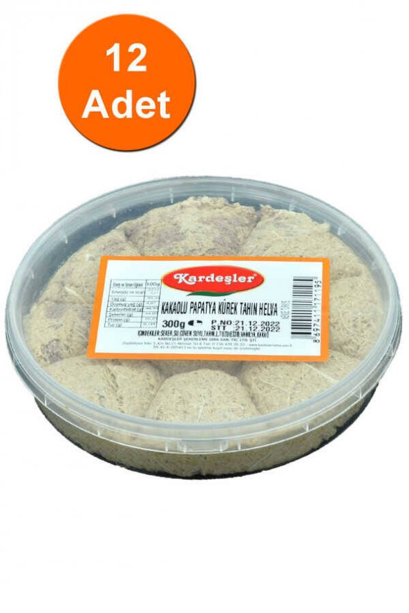 Kardeşler Kakaolu Papatya Kürek Tahin Helva Kase 300 G x 12 Adet