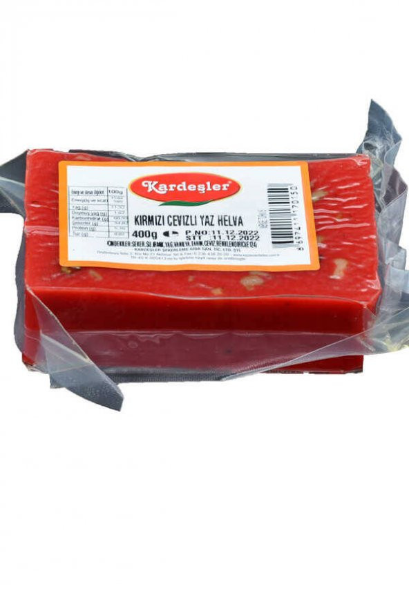 Kardeşler Cevizli Kırmızı Yaz Helvası 400 G x 6 Adet - Resim 3