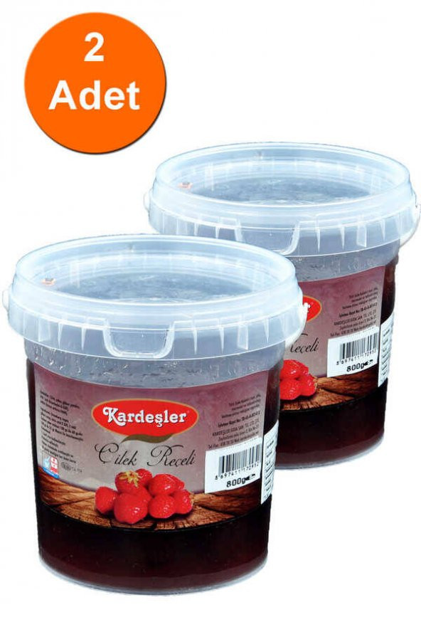 Kardeşler Çilek Reçeli Kova 800 G x 2 Adet