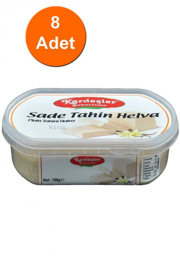 Kardeşler Sade Tahin Helva Kase 700 G x 8 Adet