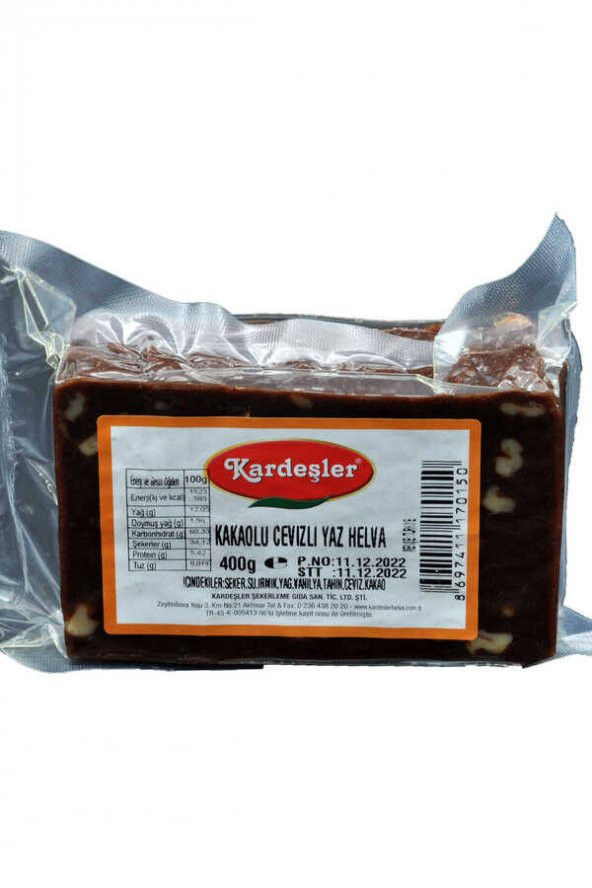 Kardeşler Cevizli Kakaolu Yaz Helvası 400 G x 6 Adet - Resim 2