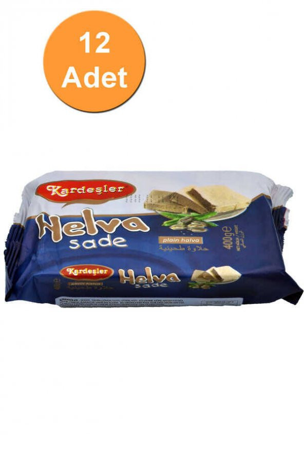 Kardeşler Sade Tahin Helva 400 G x 12 Adet