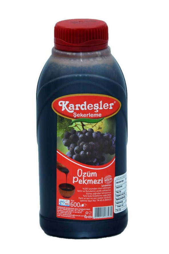 Kardeşler Üzüm Pekmezi (%100 Üzüm) Bidon 600 G