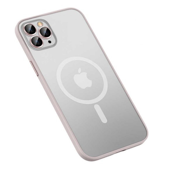 Smcase Apple iPhone 13 Pro Kılıf Lens Korumalı Hassas Tuş Mat Yüzey Mokka Tacsafe