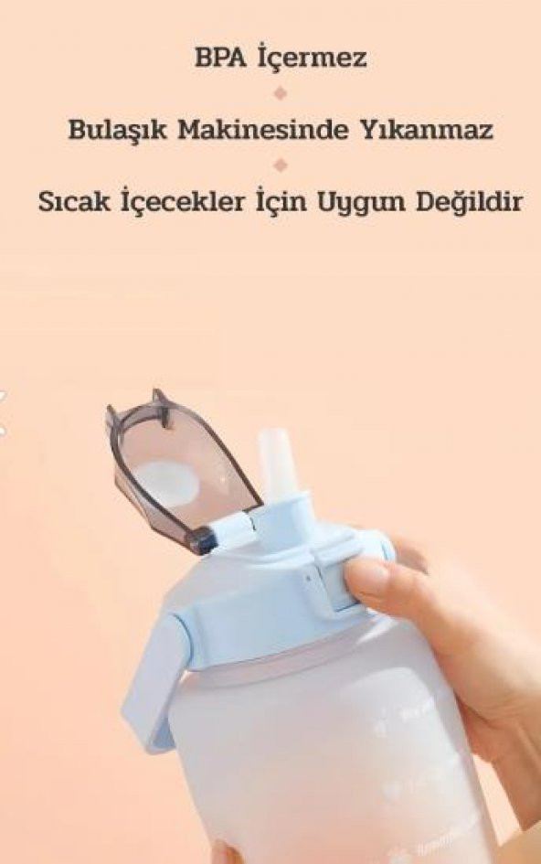 Valletta VLT1280 Eldorado 3lü Set Motivasyonel Su Matarası Yeşil(2000ml-750ml-300ml) - 2