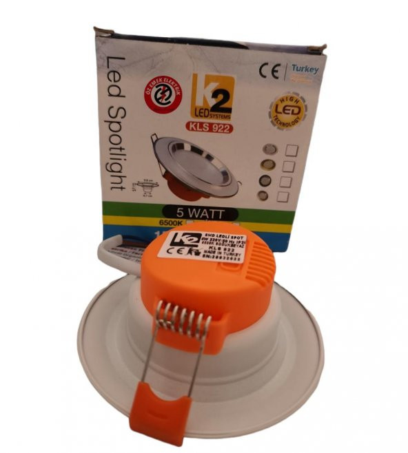 K2 5W COB LED SPOT KROM ÇERÇEVELİ BEYAZ IŞIK 220 VOLT 1.SINIF - 2