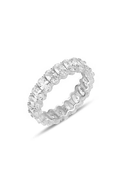 Gümüş rodyumlu oval baget kesim zirkon taşlı tamtur yüzük SGTL12218RODAJ ürün görseli