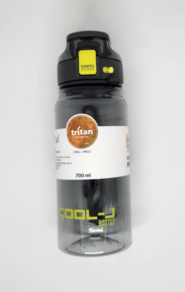 Gıpta Cool-J Well 700ml Syah-Yeşil Askılı Kilitli Tritan K7558 Matara