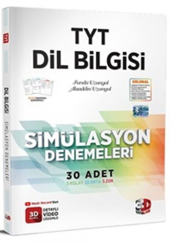 TYT DİLBİLGİSİ 30 SİMÜLASYON DENEMELERİ 3D YAYINLARI