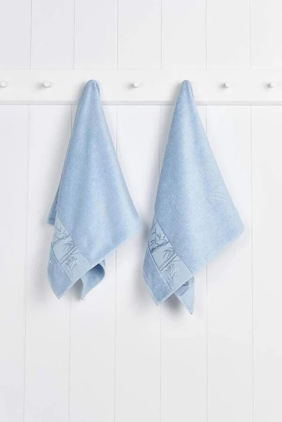 NİVEMESHOME MAVİ YÜZ HAVLUSU NURPAK - Resim 3