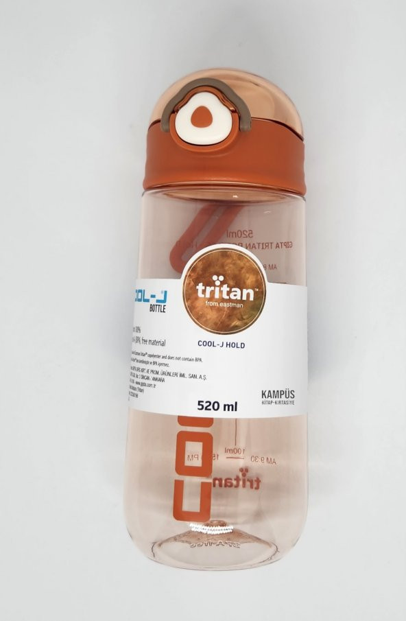 Gıpta Cool-J Hold 520ml Kahverengi Kilitli Tritan K7553 Matara - 4