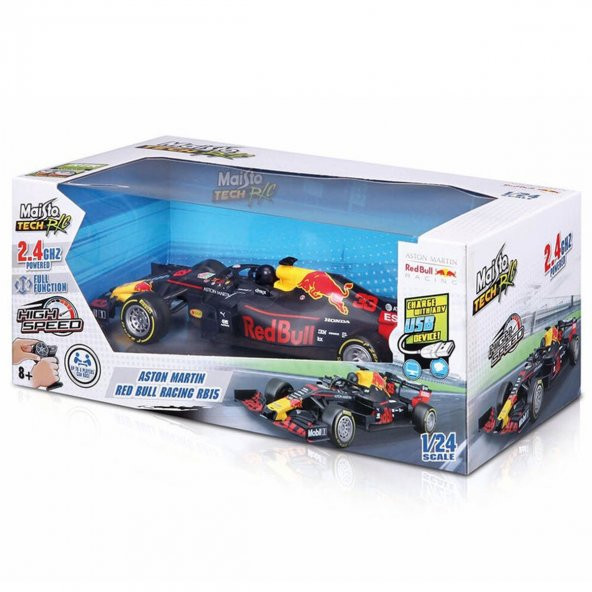 Maisto Tech 1:24 Aston Martin Red Bull RB15 F1 Uzaktan Kumandalı Araba - 3