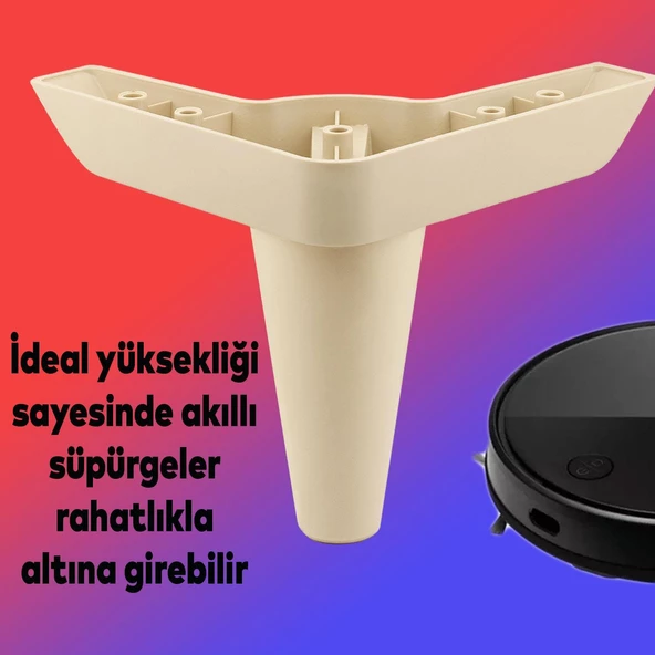 Aspen Lüks Mobilya Kanepe Koltuk Tv Ünitesi Baza Ayağı Ayakları 14 Cm Krem Köşe Ayak (4 ADET) - Resim 5