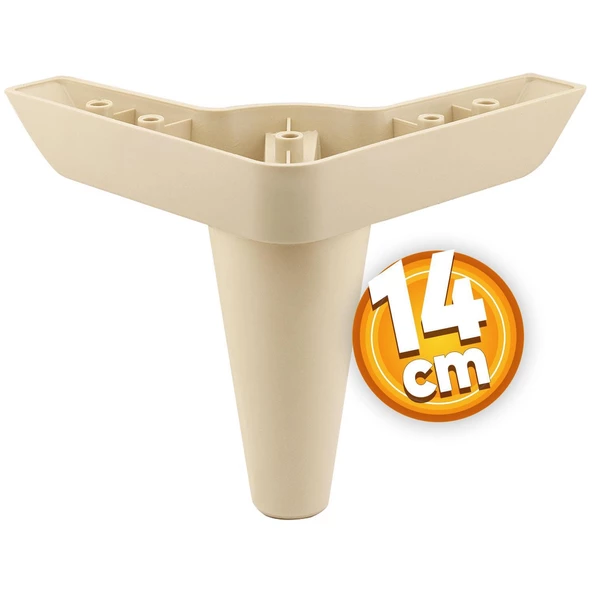 Aspen Lüks Mobilya Kanepe Koltuk Tv Ünitesi Baza Ayağı Ayakları 14 Cm Krem Köşe Ayak (4 ADET) - Resim 2