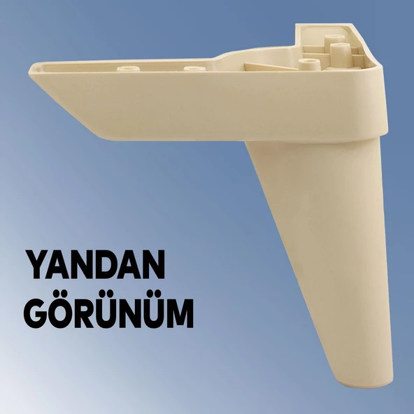 Aspen Lüks Mobilya Kanepe Koltuk Tv Ünitesi Baza Ayağı Ayakları 14 Cm Krem Köşe Ayak (4 ADET) - Resim 7
