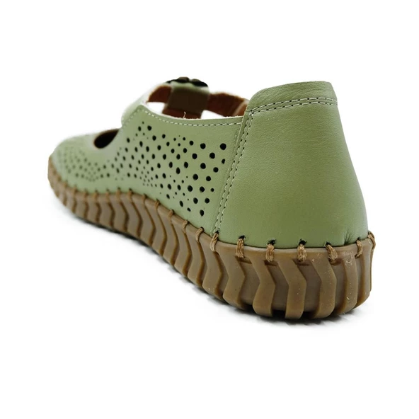 VENÜS 2010718Y ORTOPEDİK CIRTLI DERİ  YAZLIK KADIN AYAKKABI - Resim 9