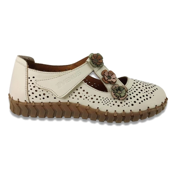 VENÜS 2010718Y ORTOPEDİK CIRTLI DERİ  YAZLIK KADIN AYAKKABI - Resim 11