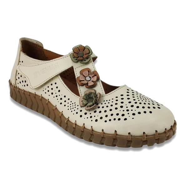 VENÜS 2010718Y ORTOPEDİK CIRTLI DERİ  YAZLIK KADIN AYAKKABI - Resim 3