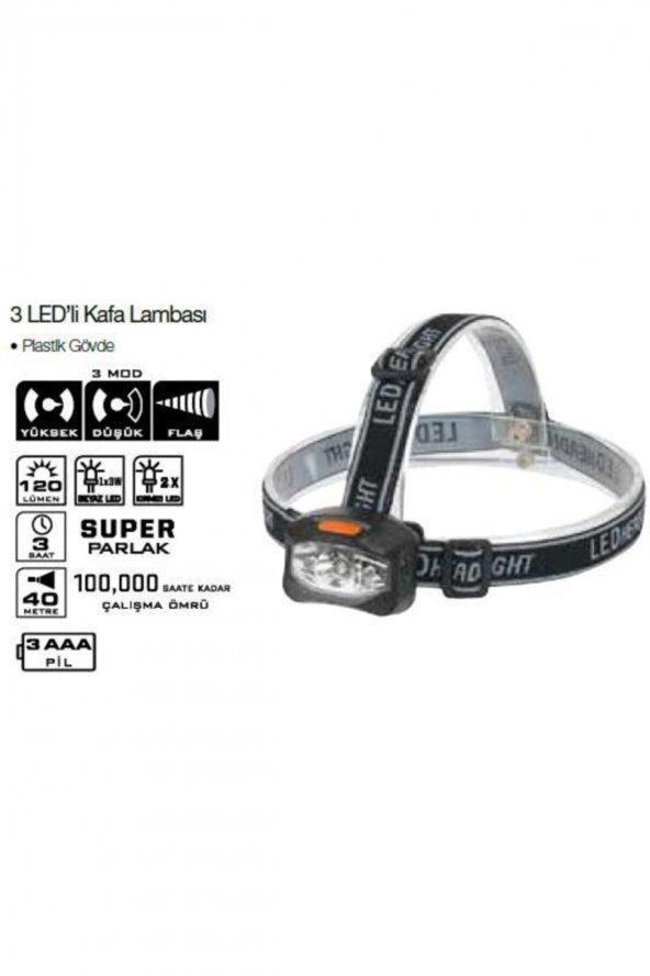 Lightorch Lt03099 Kafa Lambası 3 Led 120 Lümen - 2