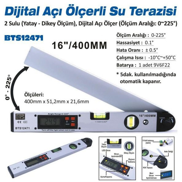 Dijital Su Terazisi hassas Eğim Açı Ölçer 40 Cm