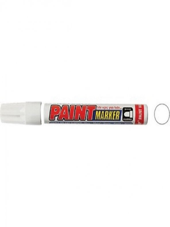 Paint Marker Silinmez Yazı Kalemi Metal Beyaz renk yazar - 2