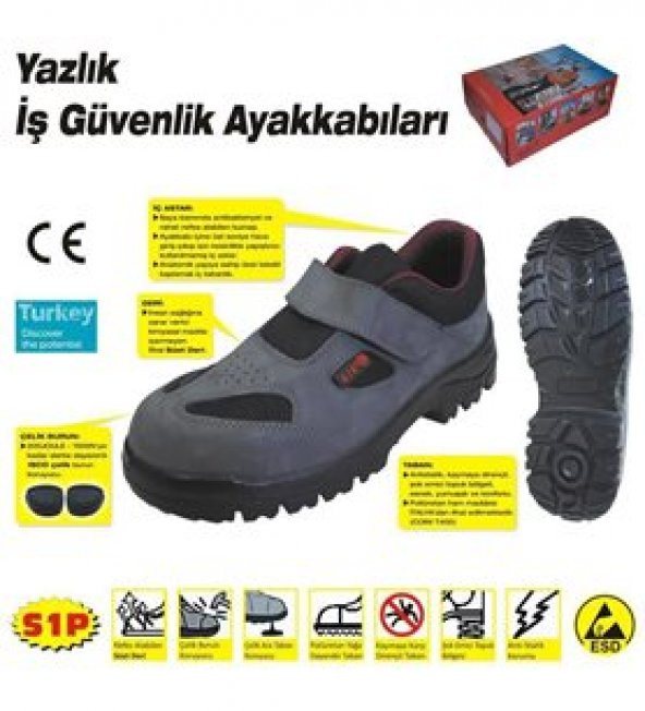 İŞ GÜVENLİK AYAKKABISI SÜET DERİ no : 42 ÇELİK BURUNLU