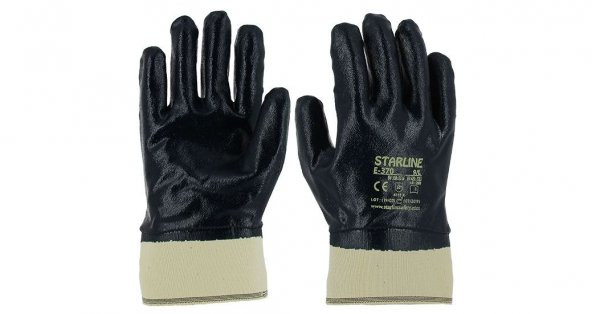 Yağ su geçirmez Nitril Eldiven uzun konçlu  E-0370 No:10 XL - 2