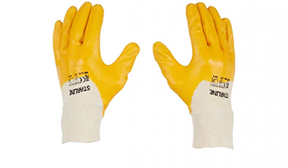 Kalın Nitril Eldiven Tam kaplamalı sarı E-203  Paketi:2 çift - Resim 2