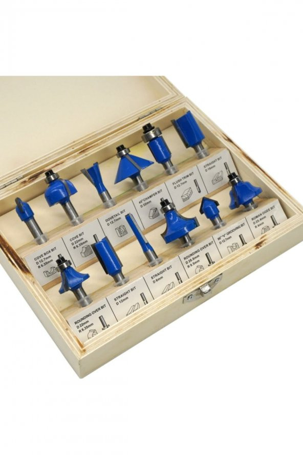 Th03039 12 Parça Ahşap Freze Uç Seti 8mm Sap - 2