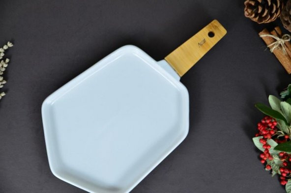 Acar Porselen Bambu Saplı Sunum Tavası PORJ10968 - 2