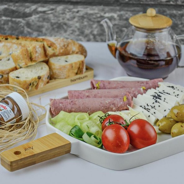 Acar Porselen Bambu Saplı Sunum Tavası PORJ10968 - 3