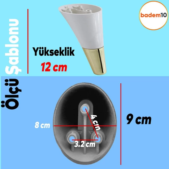 Clara 6'lı Set Mobilya Koltuk Kanepe Baza Yatak Tv Ünite Destek Ayağı 12 Cm Ayakları Krem Gold - 4