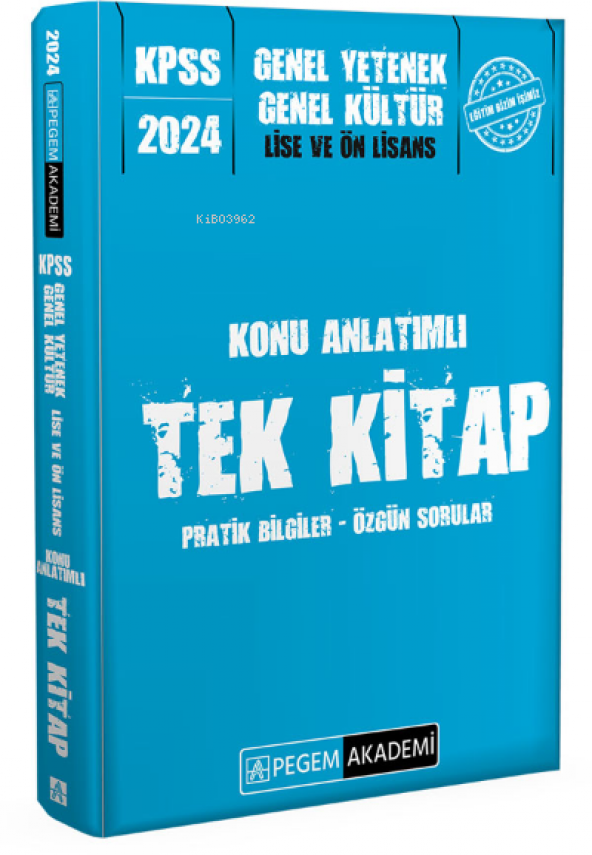 PEGEM 2024 KPSS GY GK LİSE ÖNLİSANS KONU ANLATIMLI TEK KİTAP