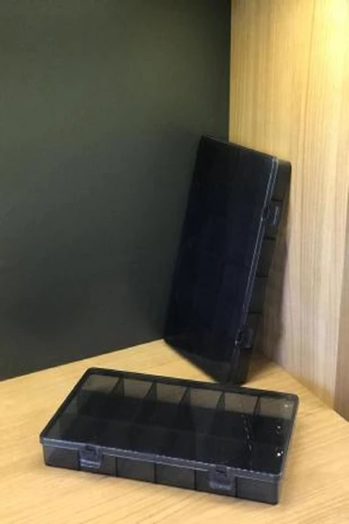 4 Adet Füme 18 Bölmeli Kolye Yüzük Kapaklı Takı Kutusu Dikiş Kutusu Organizer Kutu - 5