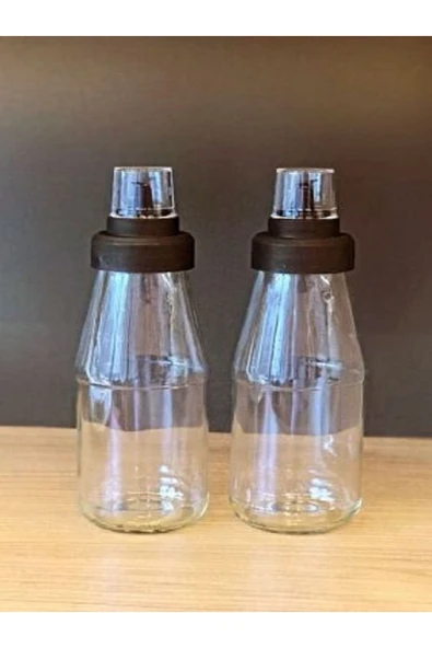 2 Adet 720 Ml Akıllı Damlatmaz Cam Yağlık Sirkelik Seti Sızdırmaz Sosluk - Resim 6
