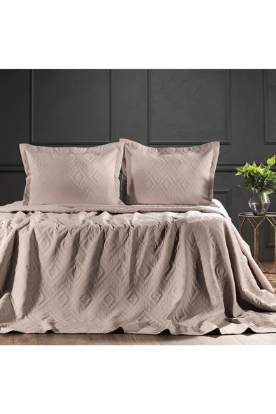 Home Glamour Yatak Örtüsü Seti 3 Parça-bej